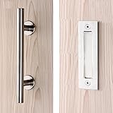 Penson & Co。12 " Pull and Flushバーンドアハンドルで設定シルバースライドバーンドアハードウェアwithマウントネジ含ま