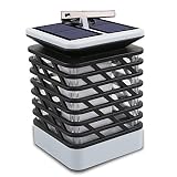 Qutiger太陽火炎ランプ75 LED光強度センサーランプは、夜に充電するABSシェル防水IP55屋外照明パティオ/テント/ツリー装飾1.2W黒275グラムで自動的に点灯
