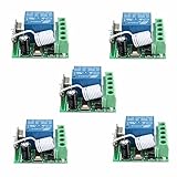 AntRC 5個DC12V 10A 1CH 433MHzワイヤレスリレーRFリモートコントロールスイッチレシーバー
