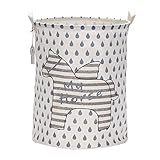 Sea Team Foldable Large Cylindric Cute Pony Canvas Fabric Storage Bin Storage Basket Organizer for K