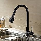 Fu Man Li Business キッチン多目的ダブルウォーター銅プルタイプ伸縮式シンクトイレボウル湯沸かしポット A+ ( 色 : ブラック )