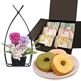 【vie-gift】和風 プリザーブドフラワー & 加賀和風 バームクーヘン セット～華やぎ～ 石川・金沢 銘菓シリーズ 『和プリザ + スイーツ バウムクーヘン』 優華(華結)