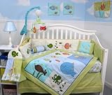 SoHo Gold Fish Aquarium Baby Crib Bedding Set 13 pcs included Diaper Bag with Changing Pad & Bottle 