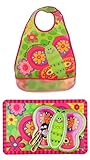 Stephen Joseph Silverware, Bib, Placemat, & Feeding Tray Set, Butterfly by Stephen Joseph
