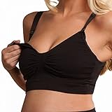 Carriwell Seamless Gelwire Nursing Bra (Large, Black)
