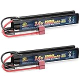 Melasta 電動ガン用 リポバッテリー 2本入り（7.4V 1200mAh 25C Deans-T型プラグ）セパレート lipoバッテリー マルイ 従来/次世代 エアガン M4 SOPMOD、MP5、MK18、MK46、HK417、HK416、CQB-R、P90などに適用