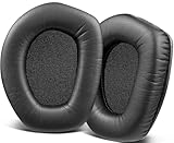 SOULWIT イヤーパッド イヤークッション Sennheiser RS165/TR165/RS175/TR175/RS185/TR185/RS195/TR195(RS/TR 165 175 185 195 RF)/ HDR165/HDR175/HDR185/HDR195(HDR 195RF) ワイヤレス ヘッドセット 用 交換パッド ノイズアイソレーションフォーム プロテインレザー‐ブラック