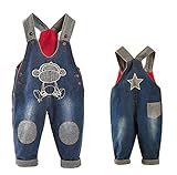 (チェリーレッド) CherryRed 子供 ベビー キッズ 女の子 男の子 ロンパース ロングパンツ デニムジーンズ サロペット オールインワン 110 1#