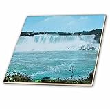 3drose Scenes from the Pastマジックランタン – Niagara Falls American Sideヴィンテージ1890手色付きマジックランタン – タイル 8-Inch