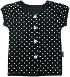 アリスボニー 水玉柄パフ袖前開きシャツ 60cm ブラック Z17102 日本製