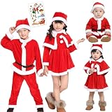 [GRHONC] サンタ コスプレ 子供 80~160cm クリスマス キッズ ベビー 衣装 タトゥーシール (140cm, 男の子)