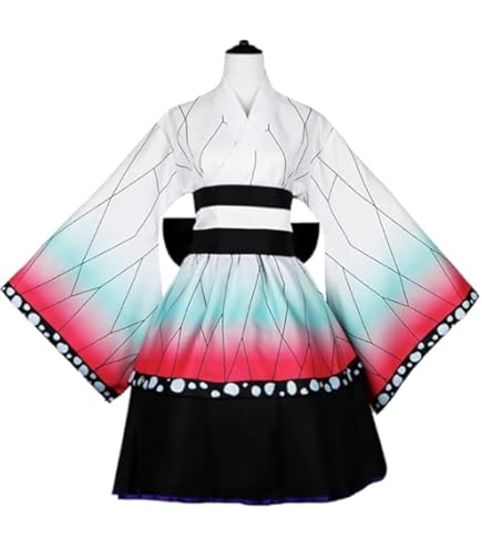 半額★コストモ製　鬼滅の刃　真菰　コスプレ衣装　お面付き 鬼滅の刃 鬼滅の刃 真菰 コスプレ衣装 着物 ハロウィン アニメ