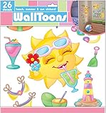 Edge Home Products Girls Walltoons Wall Sticker, Beach [並行輸入品]