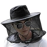 Bleaf ガーデニング・農作業・アウトドアに♪虫よけネット付き日よけ帽子夜釣り 害虫駆除 蜂 駆除 ぶよ 蚊 対策 虫よけ 養蜂 草刈り ガーデニング (グレー)