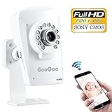 GooQee ベビーモニター ネットワークカメラwifi 1080P 200万画素 高画質 双方向音声 暗視撮影 猫 犬留守番 日本語説明書 NC003W-IR