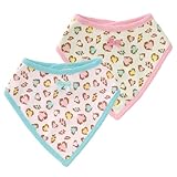 (チャックル) chuckle ハートヒョウ柄マジック式バンダナスタイ2枚組【ビブ・よだれかけ】 ピンク サイズなし W8268-00-20