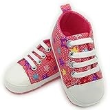 PUERI ファーストシューズ　ベビーシューズ　キッズ シューズ　柔らかい靴底　　女の子　歩行練習用　出産祝い　プレゼント (L, スイカレッド)