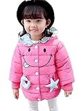 (チェリーレッド)CherryRed ベビー服 女の子 中綿ジャケット フード付き 可愛い笑顔 あたっか 3色 ローズ 80