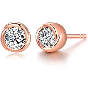 ピアス レディース 「バラの恋」スワロフスキー ジルコニア採用 CZダイヤ シルバー925 ピアス シンプル 金属アレル…