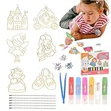 クリスタルペインティングキーホルダーキット,クリスタルペイント アートセット | ウィンドウ ペイント アート オーナメント 工芸品 誕生日プレゼント 対象年齢 3歳以上 子供 男の子 女の子 Puchen