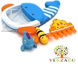 VERZABO WHALE NET SCOOPER - bath toy set for 12 months plus babies [並行輸入品]