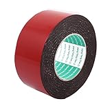 uxcell フォーム スポンジ テープ　自己粘着 耐衝撃性　レッド　10m長さ　60mm幅　1mm厚さ