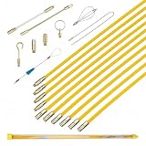 FANAHOKO通線ロッド 通線ワイヤー 1m φ4mm*10本 ケーブル索引具 先端金具9種類付き 収納ケース付き