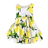 Dourabbi 子供服 女の子 春 夏 幼児 赤ちゃん かわいい 夏 lemon レモンのプリント 蝶々結び カジュアル プリンセス ドレス dress for baby 蝶々結び 写真　撮影 ドレ