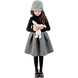 Amazon 女の子 ワンピース 子供ドレス Aライン キッズ 長袖 フレアスカート リボン 入学式 卒業式 発表会 七五三 パーティ オシャレ おしゃれ 普通 裏起毛 黒 グレー 秋冬 110 160cm フォーマル 通販