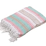 (モリーナインディアンブランケット) Molina Indian Blanket/Economy Mexican Blanket[Pastel]エコノミーメキシカンブランケット/パステルカラー[約18