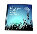 ラス・ビリントン・デザインNursery Designs – 美しいブルーNight scene- I Love You To The Moon And Back – Drawing Book 4 b