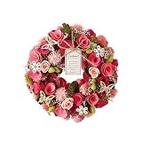 GREENHOUSE ナチュラルリース M プレート付 ビビットピンクファーム 1個 4119-B