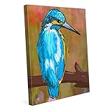 Kingfisher Bird OnオレンジonツリーブランチContemporary Modern図絵画壁アート印刷 8x10 ABS0010048CAN08X10SXX