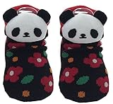 ツイン ベビーソックス パンダマスコット付 11~13cm ひな祭り ブラック