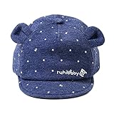 【SEBLES】ベビー 赤ちゃん 男の子 女の子 ユニセックス キャップ 耳付 デニム 星 スター 無地 プリント 可愛い 柔らか(XL)