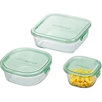 保存容器　グリーン　3個セット Amazon｜iwaki(イワキ) 耐熱ガラス 保存容器 グリーン 3個セット