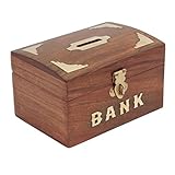 Indian Glance木製安全コインお金銀行保存ボックス – Gifts for Kids |ボーイズ|ガールズ|大人|クリスマス| Xmas – ハワイアン木製貯金箱