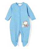 ブルーMonkey Appliqué Footie 6 / 9 m