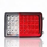 LED高輝度トラックテールランプ DA64 DA17 EVERY長方形トラック32連搭載汎用防水テールランプ セット 12v (レッド-グレー, 右R)