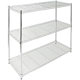 タンスのゲン スチールラック 【耐荷重400キロ】 3段 幅120 高さ90 奥行45 キャスター付き メタル 防サビ クロムメッキ ポール径25mm 5030000000