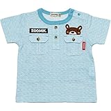 【本体綿100％】2017年 夏物 ZOOMIC ズーミック 天竺 ポケ付き アップリケ 半袖Ｔシャツ グリーン◇80cm