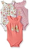Juicy Couture Baby Girls' 3 Pack Bodysuits Coral/Cherry 0/3M [並行輸入品]