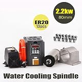 Konmison CNC Spindle Motor Kits Milling Spindle Motor 80MM 2.2KW + 13pcs ER20 Collet + 80MM Clamp Mo