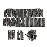 RdExP亜鉛合金36 x 23 mmヴィンテージアンティークブロンズカラーアンティークキャビネットジュエリー木製ケースドアラッチHaspsヒンジのセット20