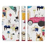 ブレインズ iPhone SE 第3世代 第2世代 iPhone8 iPhone7 6 6s 兼用 手帳型 ケース カバー フレンチブルドッグ 柄 03 白 NoA フレブル 犬 動物柄 グッズ 鼻ぺちゃ犬 イヌ イラスト デザイナーズ 折りたたみ カード入れ ポケット iphonese3