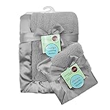 American Baby Company Ultra Soft and Cuddly Sherpa Blanket Set, Gray by American Baby Company