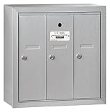Salsbury Industries 3503ASU Surface Mounted Vertical Mailbox with 3 Doors and USPS Access, Aluminum 