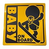 BABY ON BOARD 赤ちゃん 乗車中 ( 12cm マグネット ステッカー スノーボーダー )