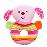 giftshop101 5 "キュート犬ソフトPlush Baby Rattle Baby Toy – ピンク
