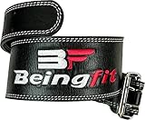 Beingfit トレーニングベルト リフティングベルト パワーベルト レザー 筋トレ ベルト トップフィジカー監修 (LARGE)